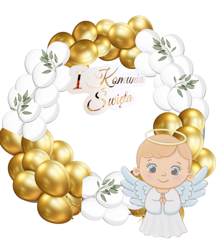 Girlanda na kole z tablicą i figurką